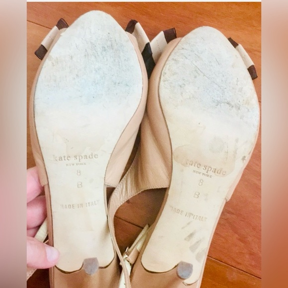 Women’s Size 8 Kate Spade Leather Slingback Heels w/ Bow & Peep toe - Picture 7 of 7